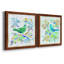 Oiseau Chanteur I - ensemble de 2 peintures sur toile encadrées-740585376-740585378