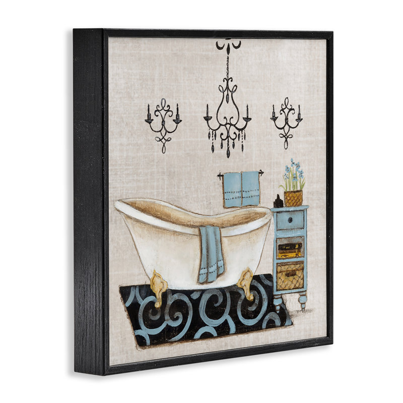 Giclée bleue encadrée, conçue par Janet Tava, Giclée encadrée noir minuit, H 12 po x l 12 po
