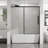 Semi - Matte Black Sliding Bathtub Shower Door, 6Mm Tempered Glass, Adjustable Width 56" 60", Waterproof Seal Strip, Smooth Operation 60" W X 58" Hsliding Door6mm Glassexplosion Proof Coatingsmooth