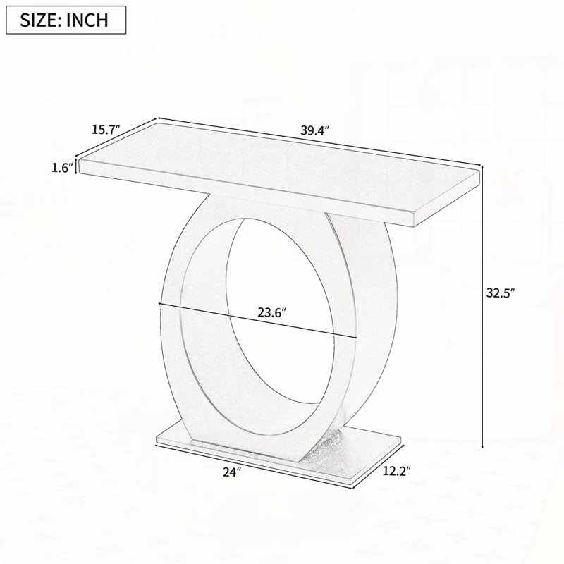 Console avec base en forme d'œuf, Noir