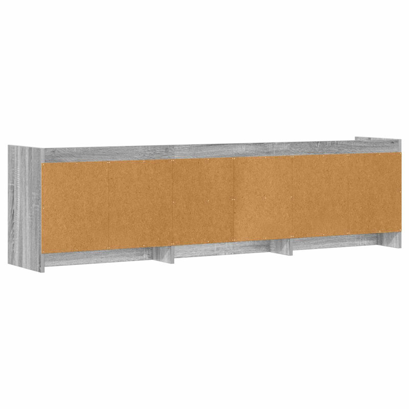 Unfinished TV Stand for TVs up to 75" with Fireplace Included, Grey Sonoma