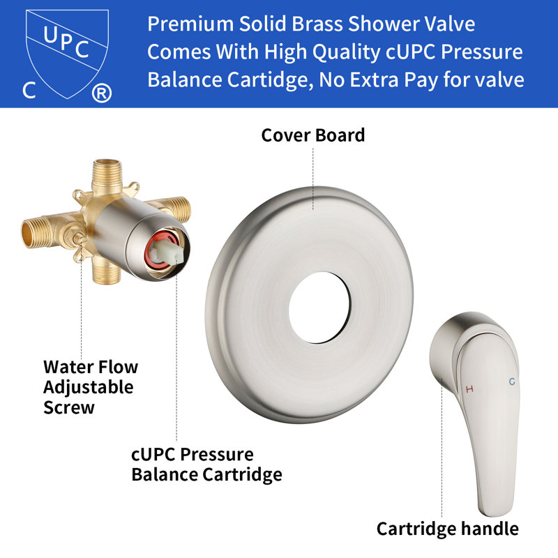 Shower Faucet Set With Tub Spout Tub And Shower Faucet Set Complete With Handheld Shower Head Shower Combo Set Shower System With Tub Spout Tub And Shower Trim Kit