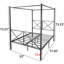 Structure de lit plateforme en métal avec baldaquin, noir. Fabrication robuste et stable. Un environnement de sommeil silencieux. Vaste espace de rangement. Facile à assembler. 12. Supporte un cadre d'auvent de 400 à 600 lb, double