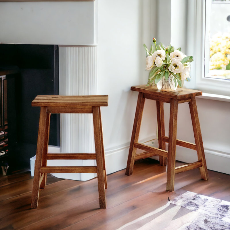Tabouret de comptoir court 23,62 po Mense, Noyer