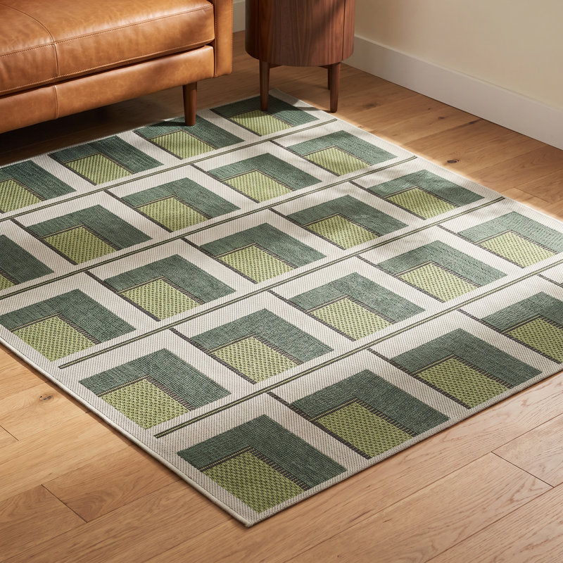 Tapis tissé à la machine Kamran , Rectangle 5 pi 3 po x 7 pi