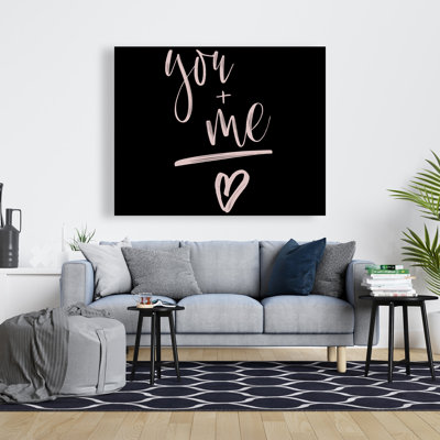 You + me Black Pattern Canvas - Stylish Home Decor Art