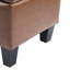 Banc de rangement brun en polyuréthane, pieds en bois d'hévéa, support de 300 lb, charnières à ouverture douce, coutures à boutons et à losanges, idéal pour l'intérieur de la maison, banc de H 49,56 po x P 17,11 po avec surface
