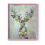 Fantastic Florals Deer, Portrait, reproduction encadrée - bois massif-859384097-859384102