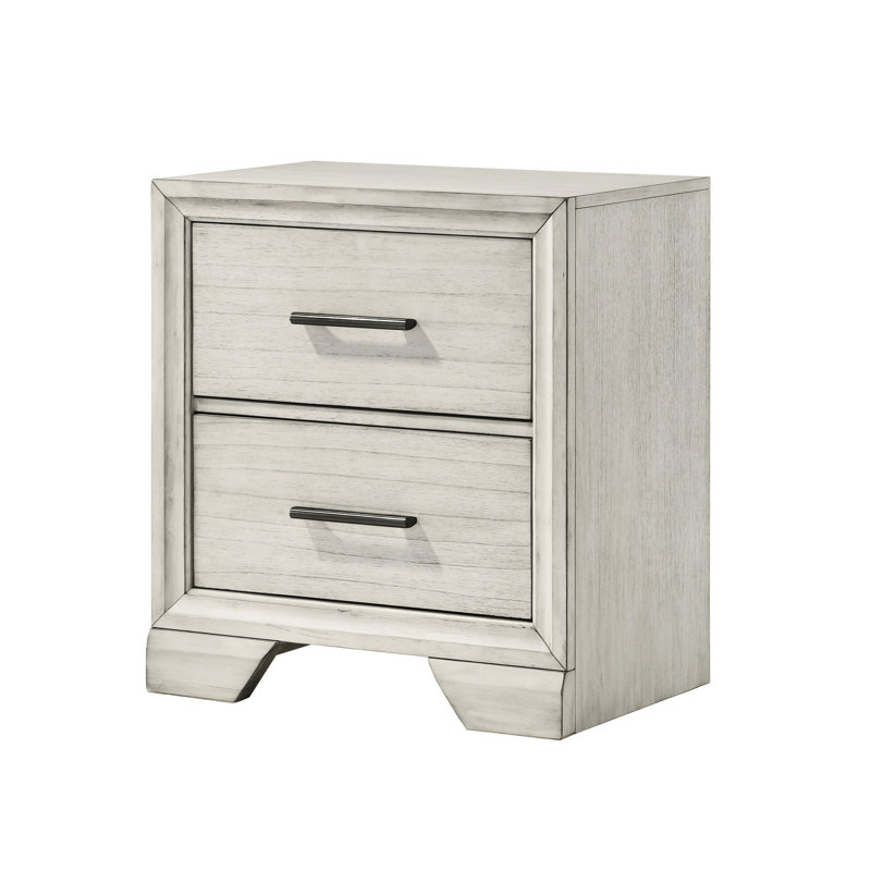 Armoire de chambre à coucher moderne en bois massif - table de chevet 2 tiroirs avec 2 tiroirs