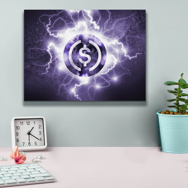 «Crypto Eclipse Usdc» par Epic Portfolio, art mural sur toile, H 12 po x l 16 po x P 0,75 po
