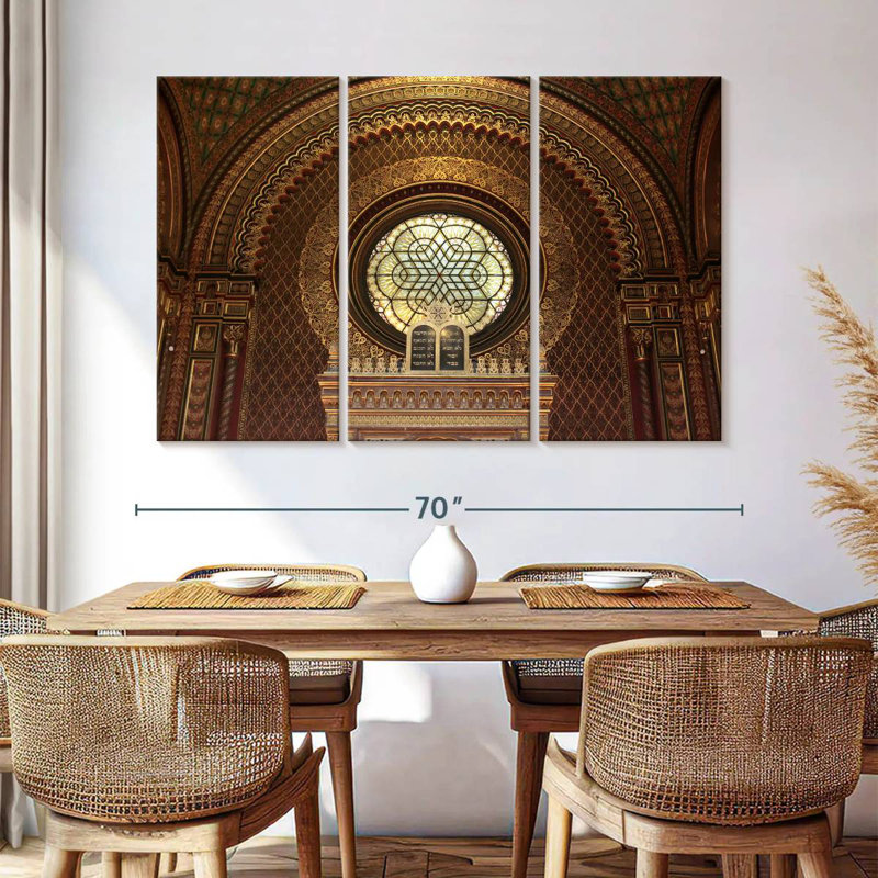 Intérieur de la synagogue espagnole, H 24 po x l 38 po