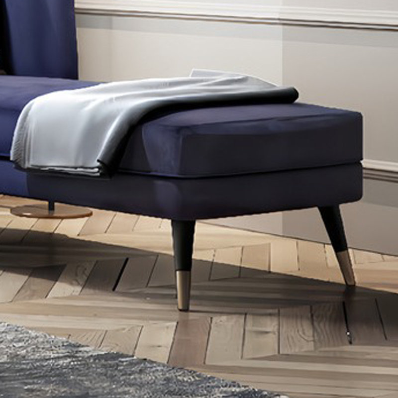 Chaise longue rembourrée Vecchia, Microfibre / microsuède saphir
