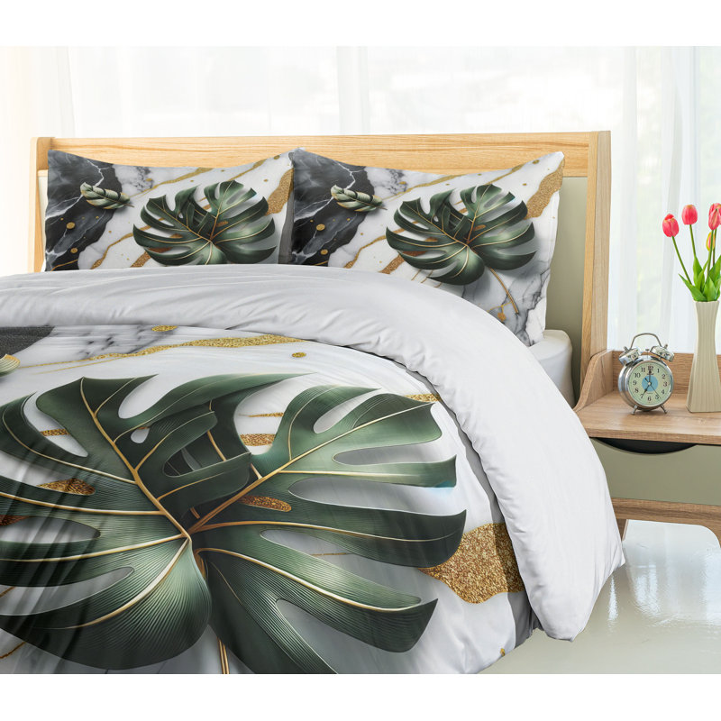 Monstera Duvet Cover, Queen Duvet Cover + 2 Standard Shams