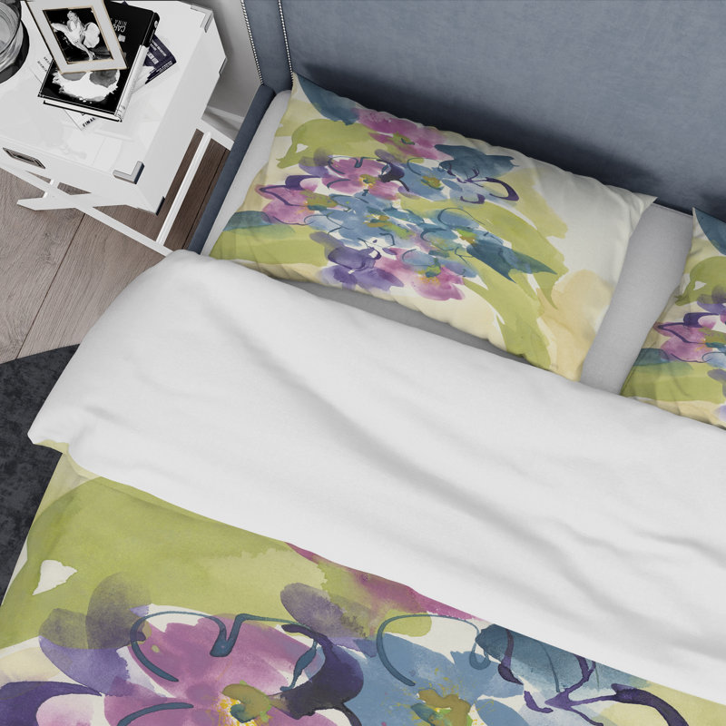 Ensemble de housse de couette Traditional Spring Bouquet II - microfibre de polyester, Housse simple + 1 taie décorative