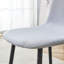 Ensemble de table et de chaises, ensemble de table de salle à manger en panneau de fibres à densité moyenne à motif de marbre - avec 6 chaises en tissu de lin, assise et dossier intégrés, matériau en lin et coton-2066820723