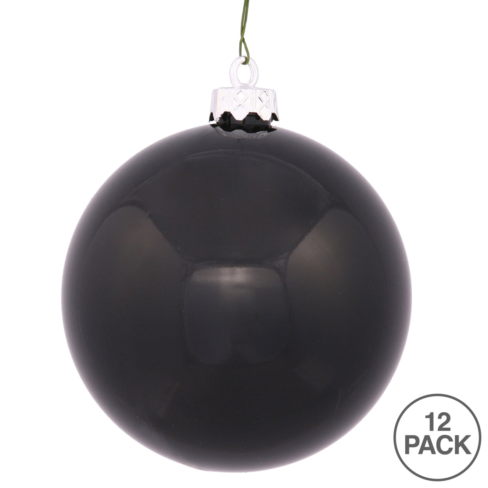The Holiday Aisle® 4" Shatterproof Bauble, 2.75" H x 2.75" W x 2.75" D, Black