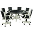 Table de jeu 60 po 2 en 1 blanc antique - avec six chaises de jeu assorties par Ram