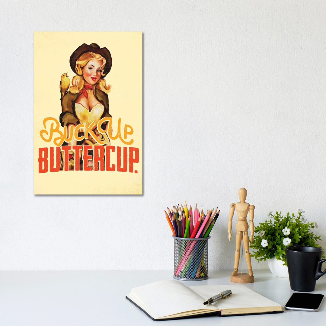 Buck Up Buttercup Yellow - Wrapped Canvas Painting