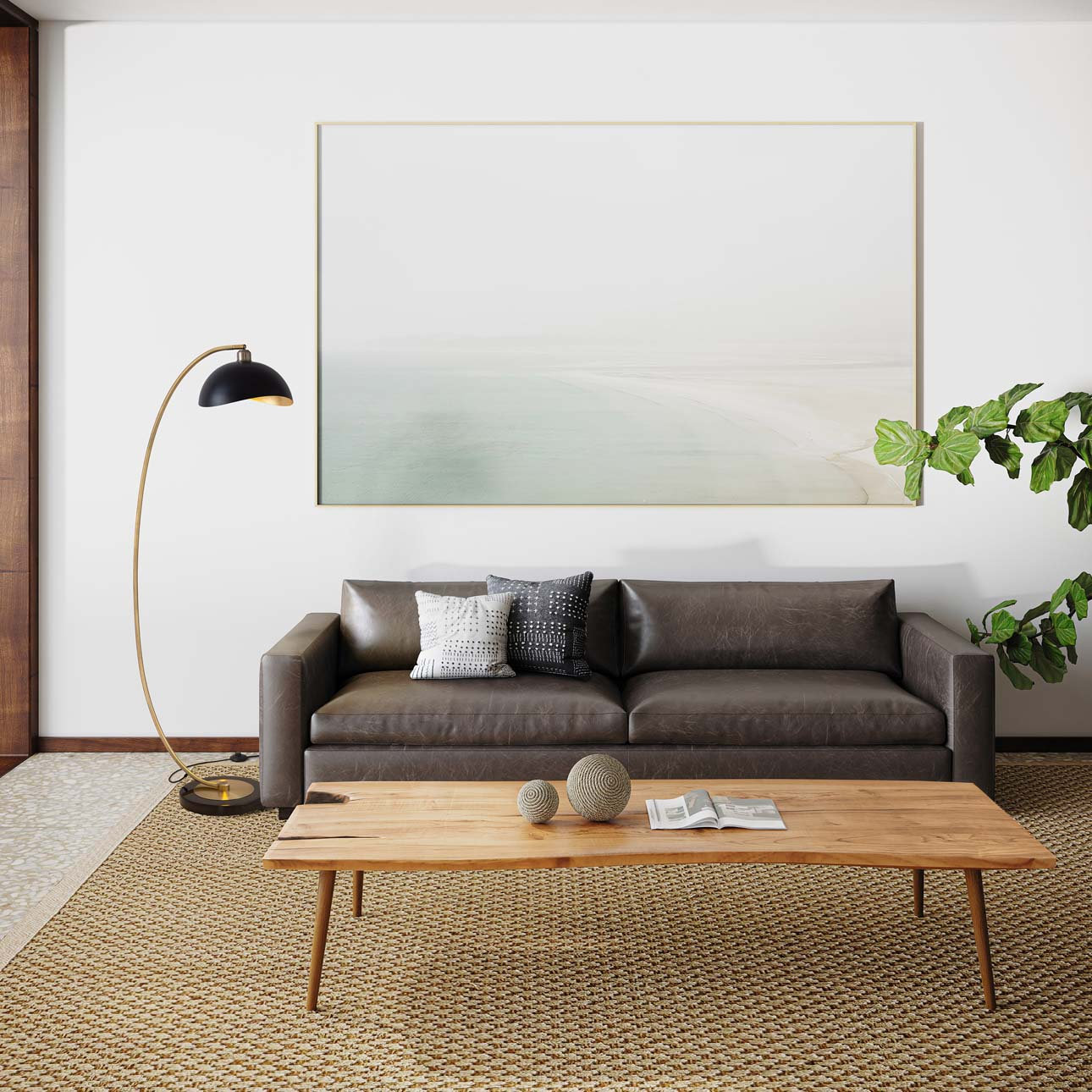 Luna Bella 62" Floor Lamp, Weather Brass