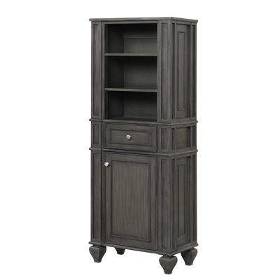 Arbesa Solid Wood Freestanding Linen Cabinet