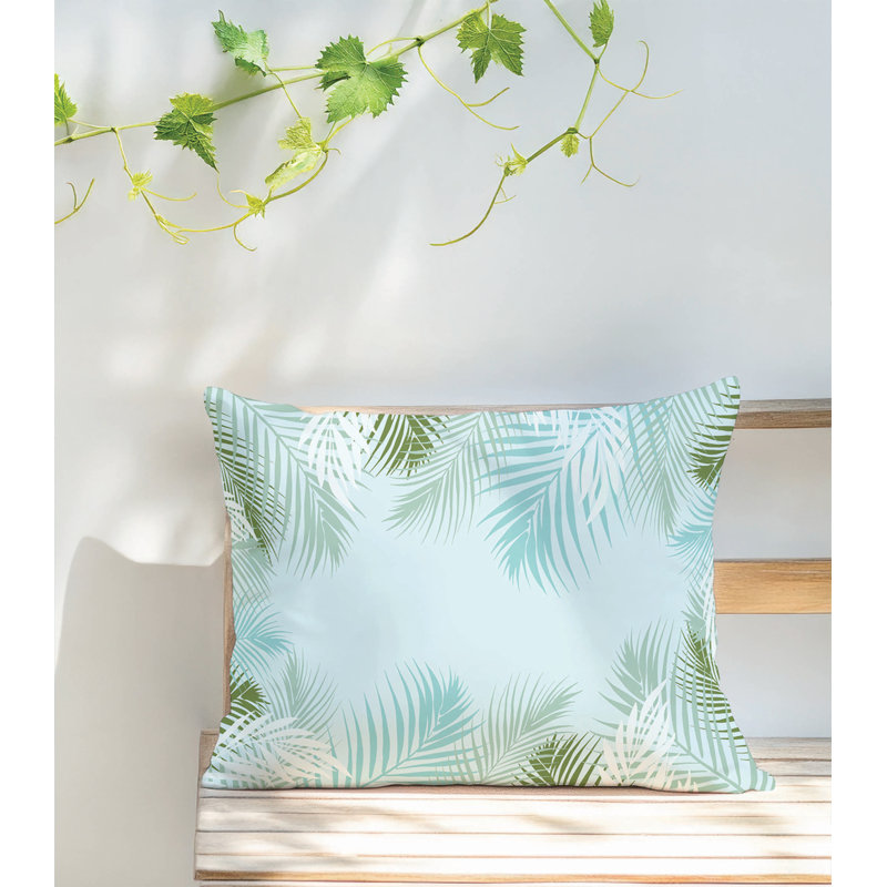 Coussin lombaire d'extérieur Waving Palm Coastal, Bleu