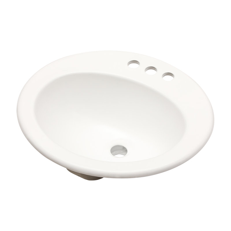 Lavabo de salle de bain ovale encastré en céramique blanc de 20 po x 18 po - Style moderne, teinté, s'adapte à plusieurs environnements Moderne, élégant, teinté - pour différentes utilisations