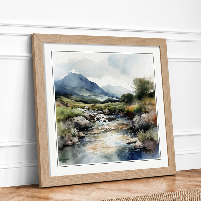 Scotland Watercolour No.2 - Framed Print, Oak