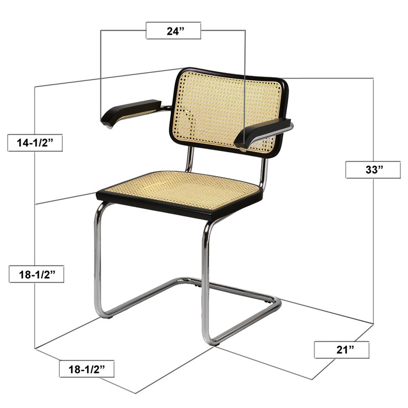 Fauteuil Cesca Cane, Noir