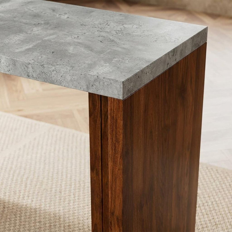 Table de bar 55 po pour 4-6 personnes avec plateau en faux marbre, table de pub rectangulaire à hauteur de comptoir moderne