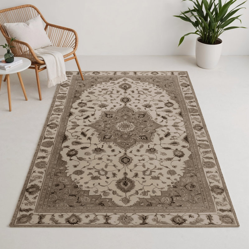 Tapis gris d'intérieur et d'extérieur Tabriz, Rectangle 9 pi x 12 pi