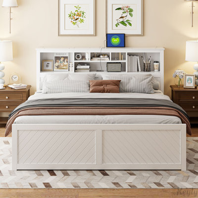 Wood Platform Bed with Multi-storage