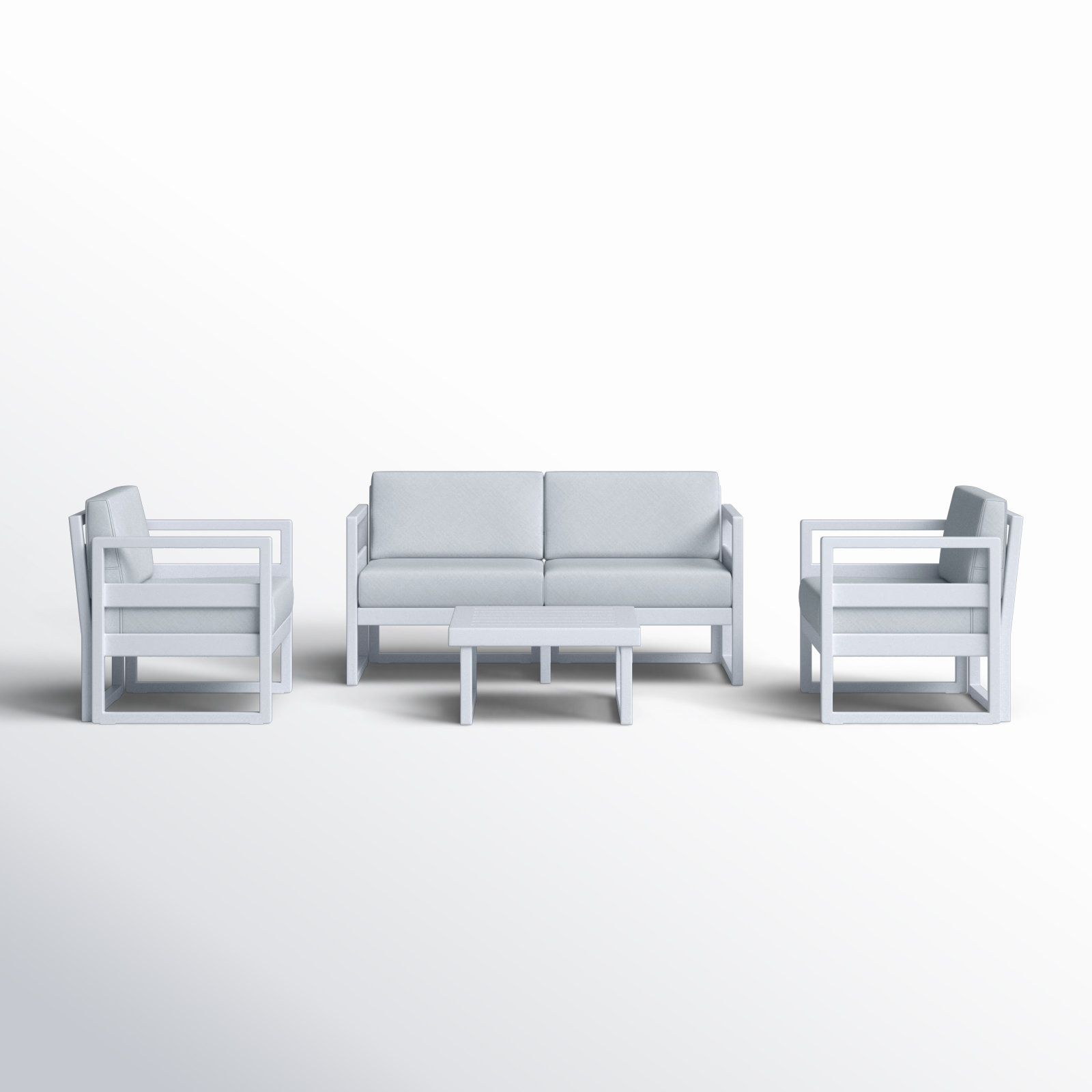 Lane 4 - Person Patio Conversation Set with Cushions, Silver/Gray, Canvas Granite Sunbrella® Canvas