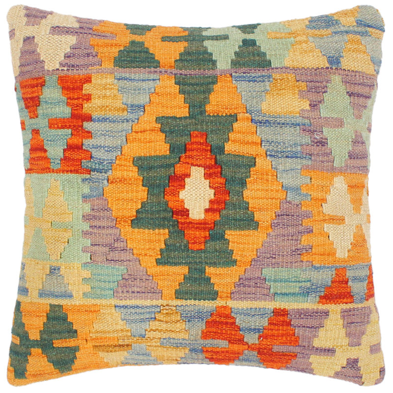 Housse et insert de coussin carré en laine tissé à la main