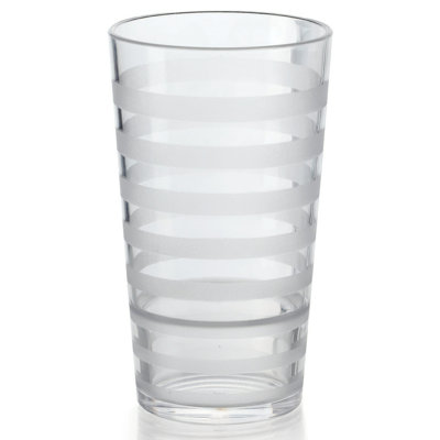 Gobelet bas en plastique opaque à rayures incassables Or bis
