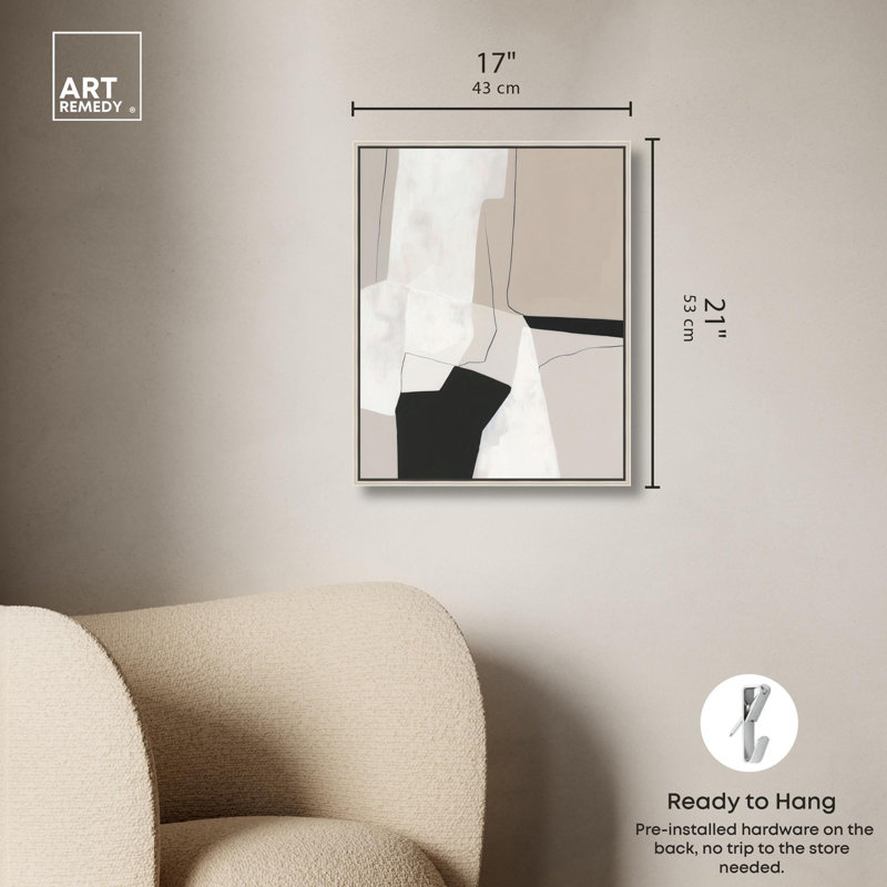 Impression sur toile Strirap Down II, art minimaliste par Art Remedy, H 21 po x l 17 po, Silver Frame