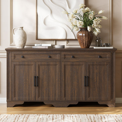 63" Sideboard Buffet Cabinet With 2 Large Drawers & Cabinets For Dining Room, Living Room