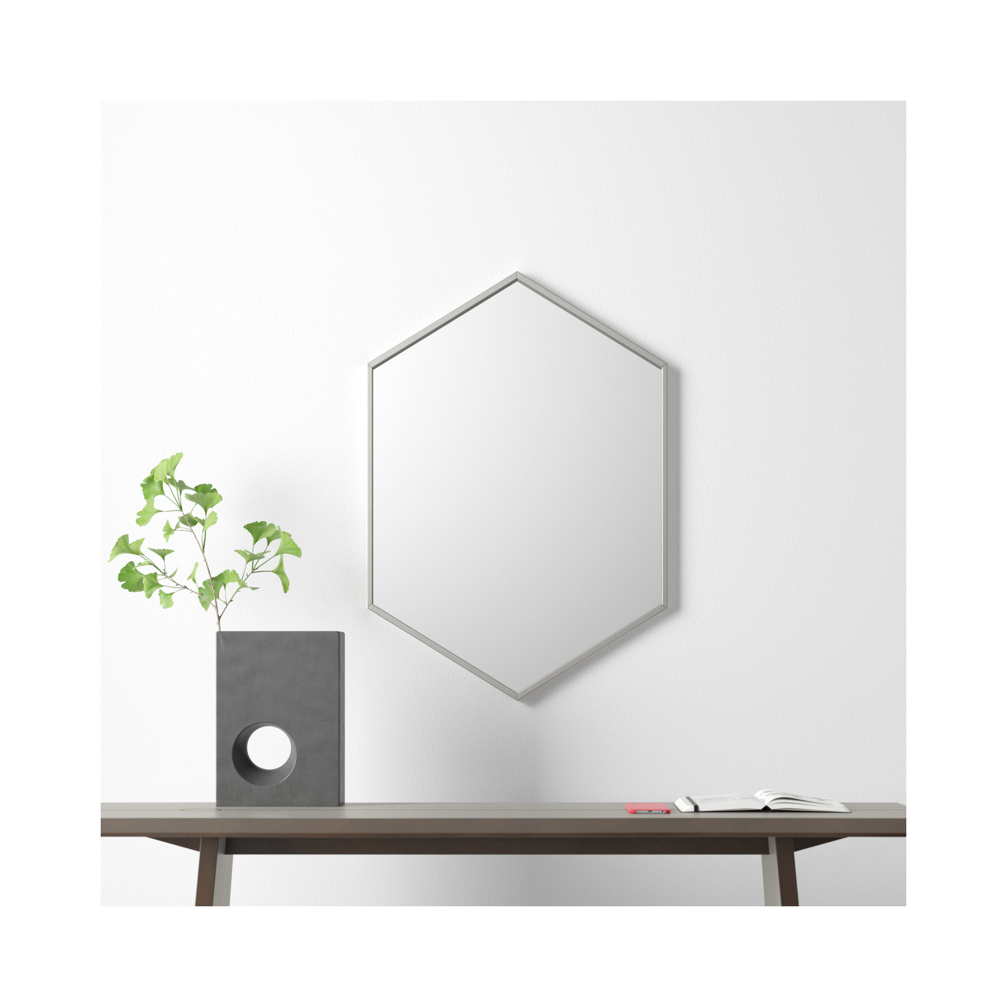 Breckler Metal Mirror, Silver, 31" x 22"