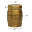Table de bout ronde cylindrique 16 po Zareen | Texture gaufrée martelée artisanale | Finition laiton doré antique