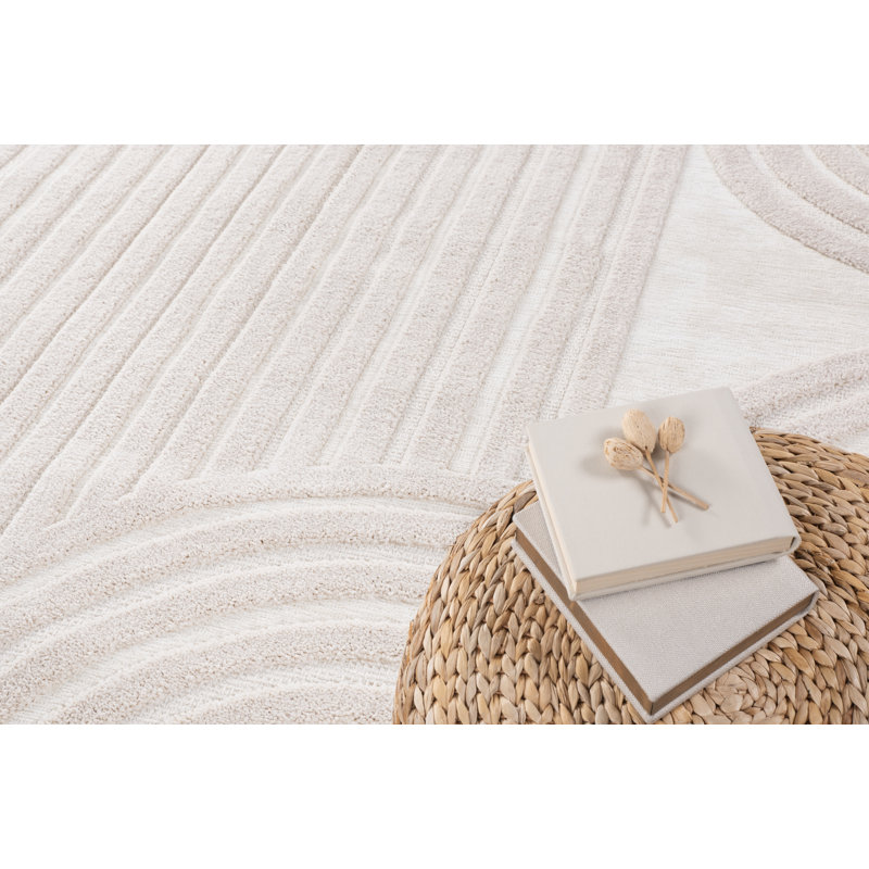 Leong Collection Transitional Geometric Cream Area Rug, Rectangle 7' x 10'