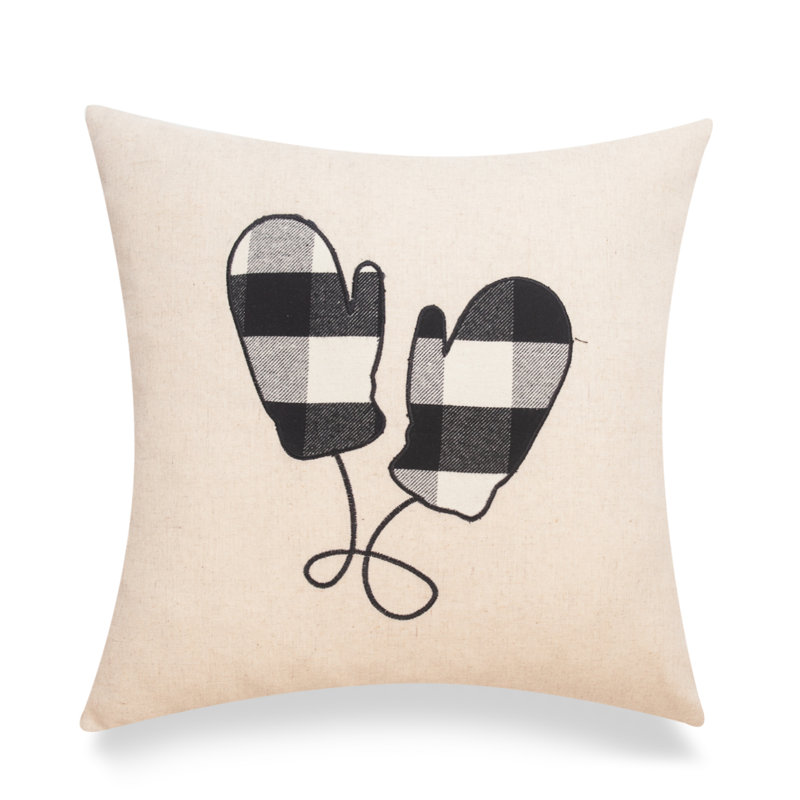 Housse de coussin Cottage Life, Alternative au duvet, Noir/crème