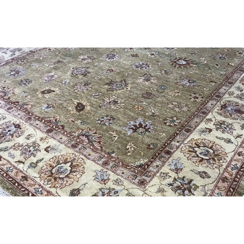 Hand-Knotted High-Quality Gold and Cream Area Rug