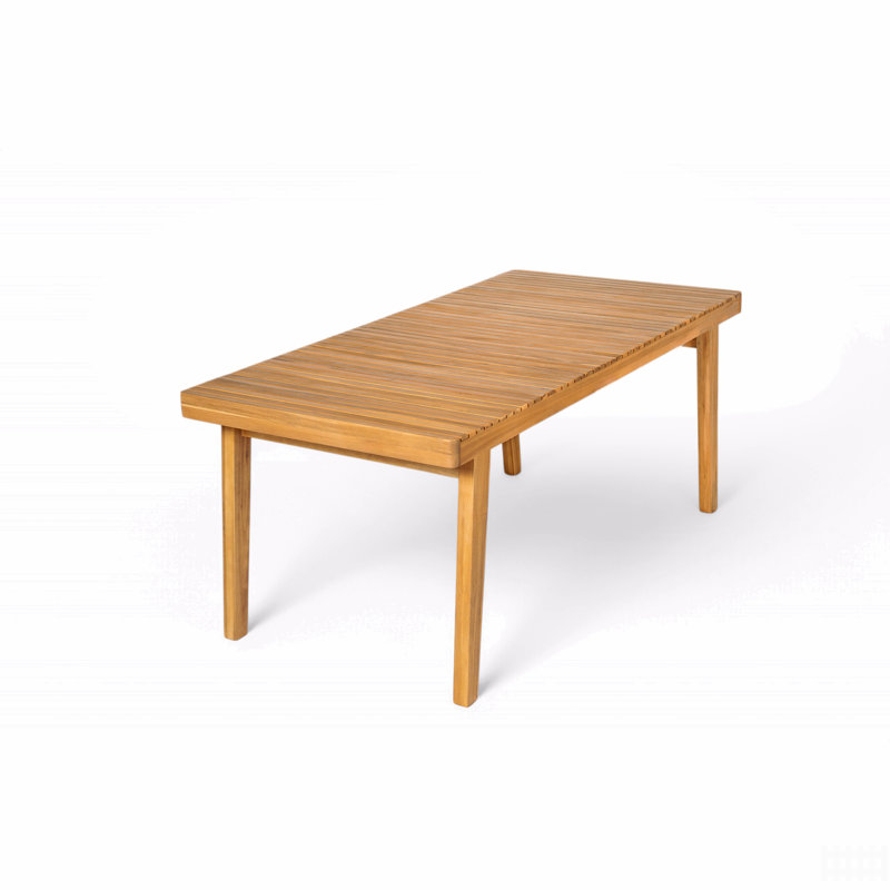69" Acacia Wood Outdoor Dining Table With Slatted Top, 300 Lbs Weight Capacity, Ideal For Patio & Garden Gatherings, Teak