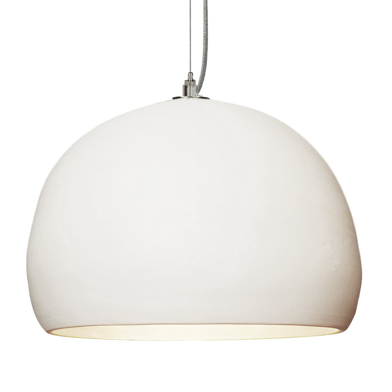 Clay 1 - Light Pendant, Matte White, Brushed Nickel