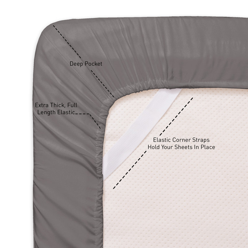  Luxury Alternative Comforter and Sheet Set, Grey, King Comforter + 6 Additional Pieces