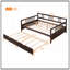Lit de jour double en bois avec lit gigogne simple, peu encombrant et multifonctionnel pour la vie moderne-264541939