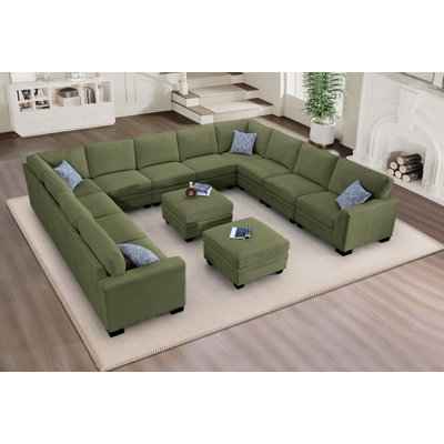 Corduroy U-Shaped Sectional Reversible