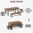 6-8 Person Extendable Dining Table Set, Rectangle Table, 2 Long and 2 Short Benches, Walnut Wood Top-370005143