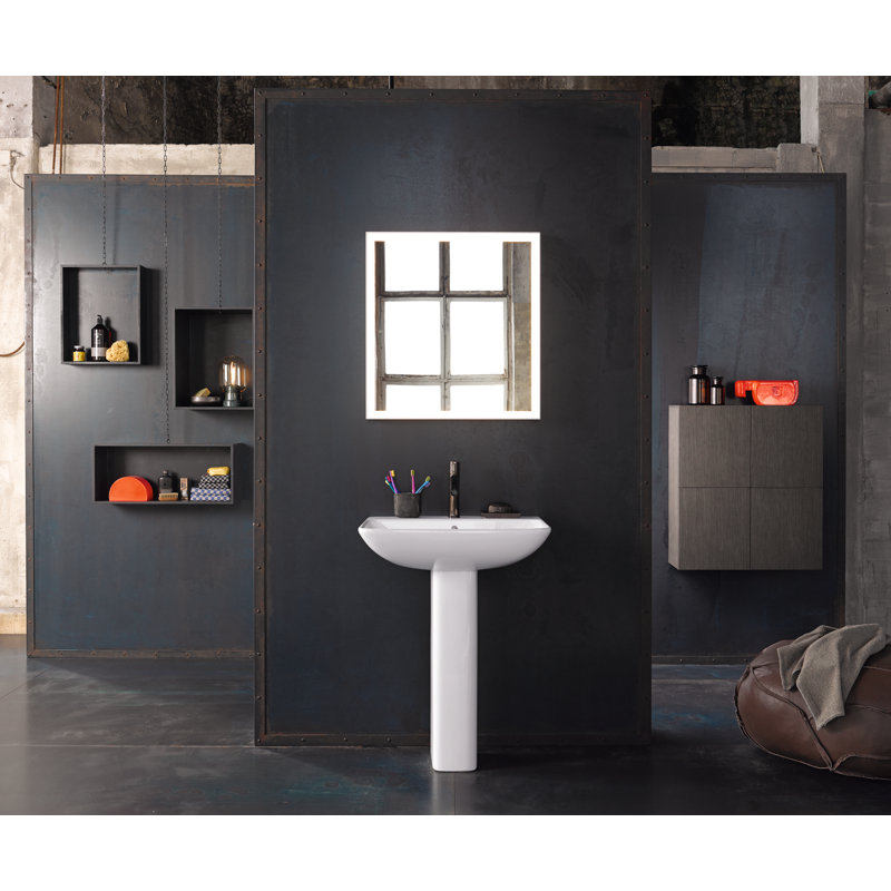 Me By Starck White Ceramic U-Shaped Wall Mount Bathroom Sink with Overflow