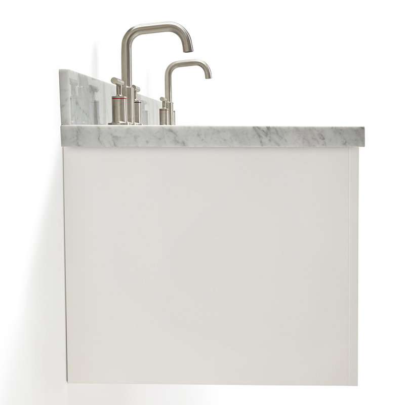 73'' W Double Vanity, Gray, Brushed Nickel, 61"