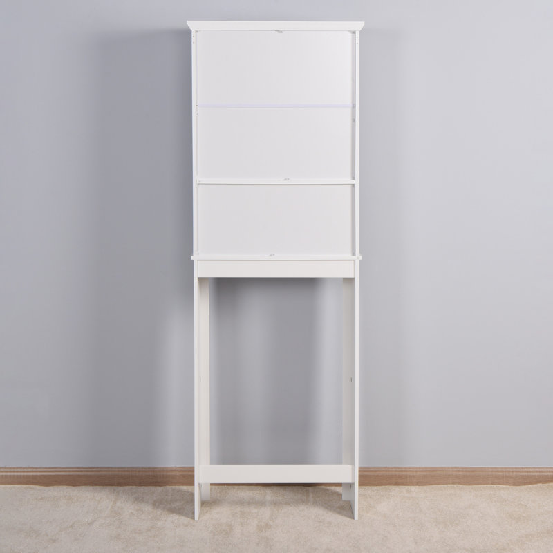 White Engineered Wood Adjustable Over-the-Toilet Storage Cabinet